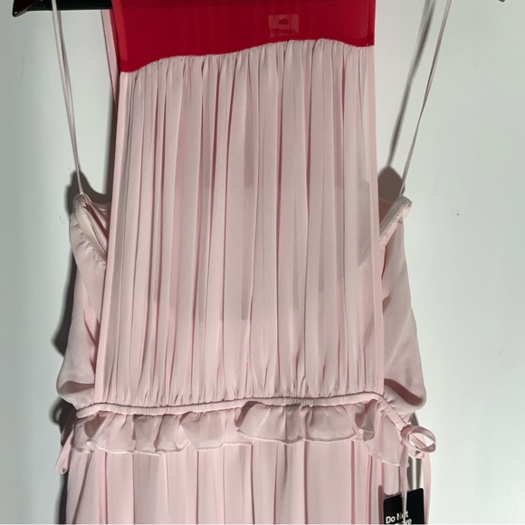 Express NWT’s Colorblock Pink & Red Cinched Waist Built-In Tube Top Dress Sz MD - Picture 9 of 15